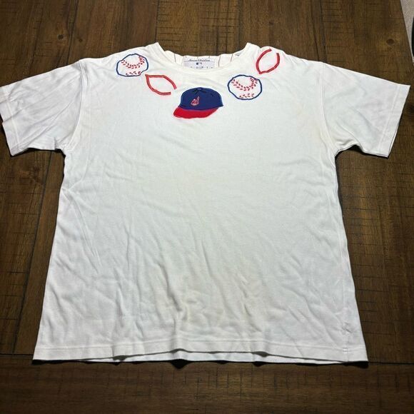 Vintage Cleveland Indians Baseball‎ Embellished T Shirt Women’s XL Chief Wahoo - Picture 1 of 7